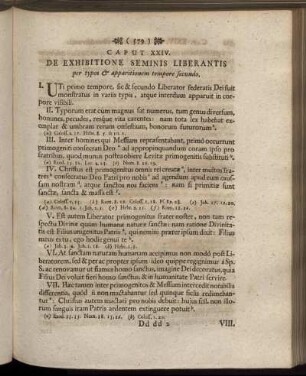 Caput XXIV. De Exhibitione Seminis Liberantis per typos & apparitionem tempore secundo.