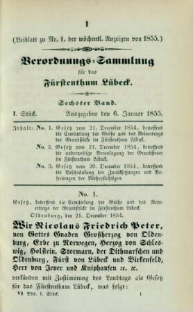 6. Januar-.20. Decbr. = I.-XXXIX. Stück