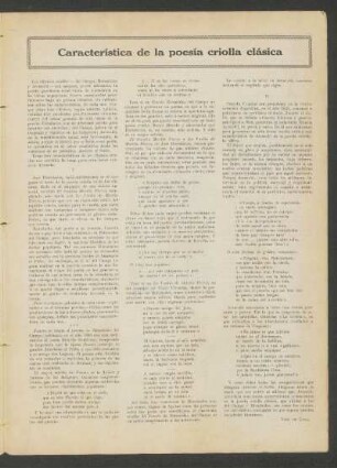 Característica de la poesía criolla clásica