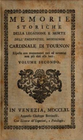 Memorie storiche, 2
