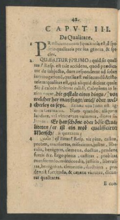 Caput III. De Qualitate.