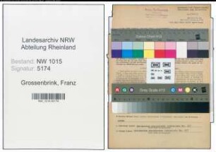 Entnazifizierung Franz Grossenbrink , geb. 31.01.1892 (Kaufmann)