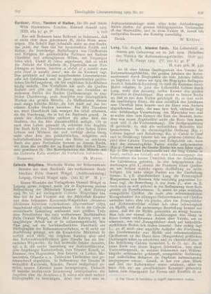 608-610 [Rezension] Lang, August, Johannes Calvin. Ein Lebensbild zu seinem 400. Geburtstag am 10.7. 1909