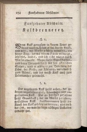 Funfzehnter Abschnitt. Kalkbrennerey.