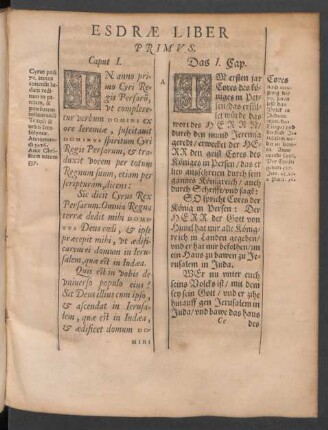 Esdrae Liber Primus.