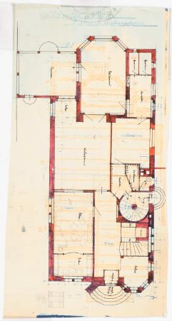 Wohnhaus Klomp, Dortmund: Grundriss Erdgeschoss (1:50) (4. Entwurf)