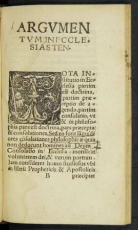 Argumentum In Ecclesiasten.