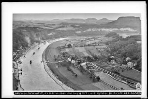 Elbtal bei Rathen mit Lilienstein, Blick von der Bastei