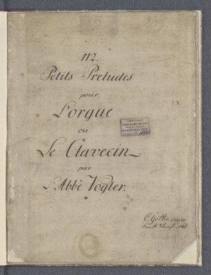 Preludes pour L'orgue ou Le Clavecin
