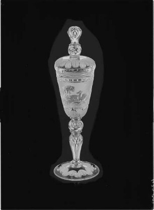 Deckelpokal (mit Tierkampfszenen auf Rasenterrain) aus Schloß Moritzburg