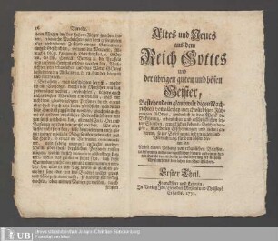 Nikolaus Ludwig von Zinsendorfs "Altes und Neues aus dem Reich Gottes" (2 Bände)