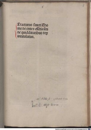 Questiones mag[ist]ri Johan[n]is versoris super libros De generat[i]o[n]e [et] corrupt[i]o[n]e cu[m] textu Aresto. : [1-5], [4]
