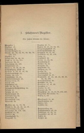 I. Stichwort-Register