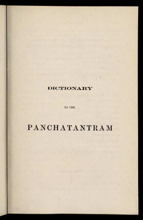 161-207, Dictionary to the Panchatantram