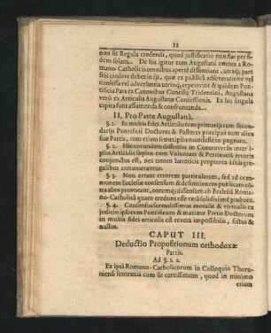 Caput III. Deductio Propositionum orthodoxae Partis.