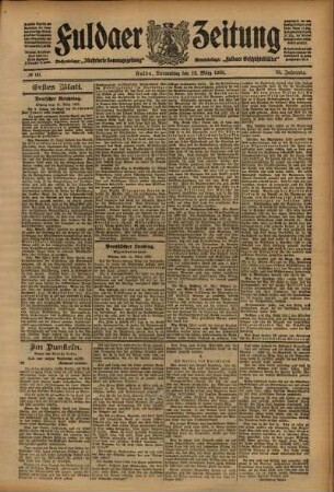Erste Ausgabe vom Donnerstag, den 12. März 1908.