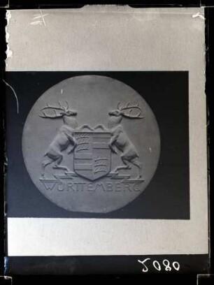 Württembergisches Wappen, modelliert für die Grenzpfähle von Habich