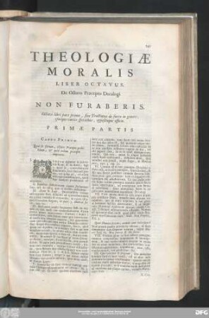 Caput Primum. Quid sit furtum, octavo Praecepto prohibitum, & quid eodem praecepto imperetur.