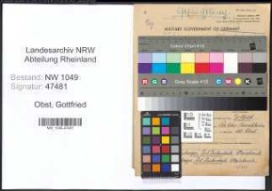 Entnazifizierung Gottfried Obst , geb. 13.04.1913 (Verwaltungsbeamter)