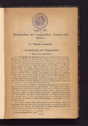 Krankheiten der Conjunctiva, Cornea und Sklera