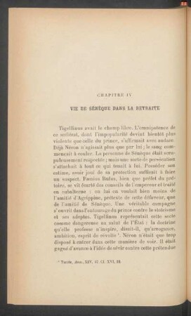 Chapitre IV - Vie de Sénèque dans la retraite