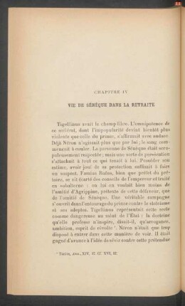 Chapitre IV - Vie de Sénèque dans la retraite
