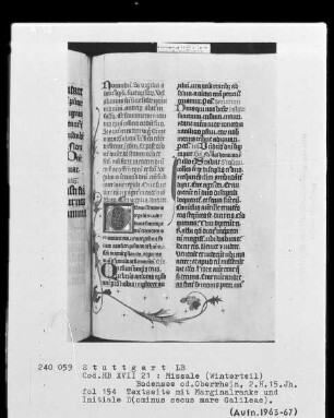 Missale (Winterteil) — Initiale D(ominus secus mare Galileae), Folio 154recto