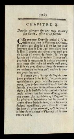 Chapitre X. Dorville découvre son ame toute entiere; son succès, effets de la faveur.