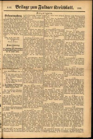 Zweite Ausgabe vom Dienstag, den 08. August 1893.