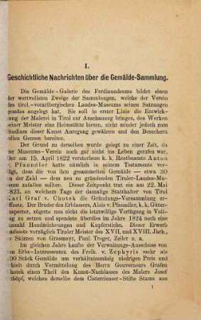 Katalog der Gemälde-Sammlung im Tiroler-Landes-Museum (Ferdinandeum) zu Innsbruck