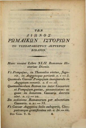 Cassii Dionis Cocceiani Historiae romanae quae supersunt : ad optimorum librorum fidem accurate edita, 2
