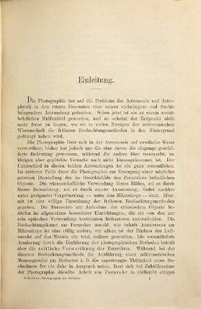 Die Photographie der Gestirne, [1]. [Text]