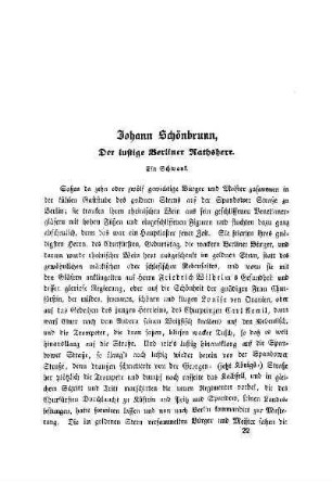 Johann Schönbrunn, der lustige Berliner Rathsherr