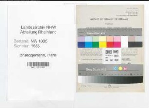 Entnazifizierung Hans Brueggemann , geb. 26.05.1906 (Steiger)