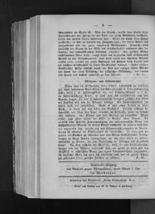 Mitteilung: Vorstands=Sitzung
