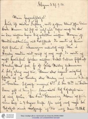 Brief vom 27.09.1906
