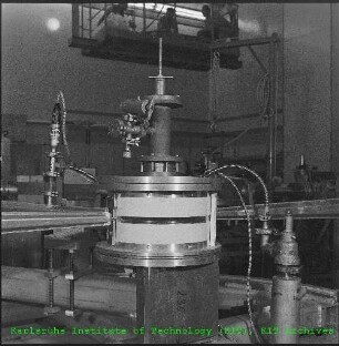 Strahlengang mit Versuchsaufbau in den Zyklotron (Zykl)-Laboratorien