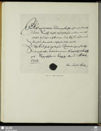 Abb. 112 Bach-Autograph