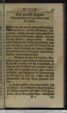 Das zwölffte Capitel. Betrachtung der Vegetabilien und der Thiere