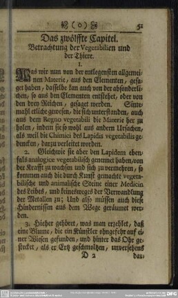 Das zwölffte Capitel. Betrachtung der Vegetabilien und der Thiere