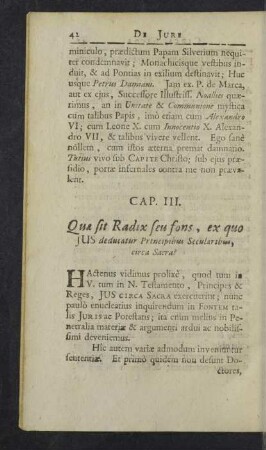 Cap. III. Quae sit Radix seu fons