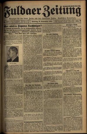 Ausgabe vom Samstag, den 19. November 1932.