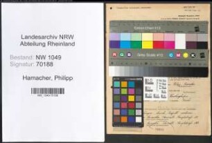 Entnazifizierung Philipp Hamacher , geb. 19.07.1880 ()