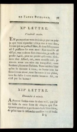 XIIe Lettre. Dimanche à minuit.