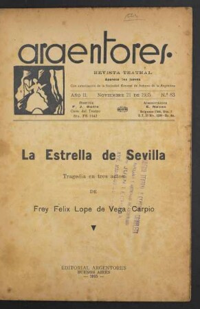 1935008300: La estrella de Sevilla : tragedia en tres actos