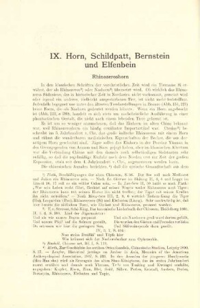 IX. Horn, Schildpatt, Bernstein und Elfenbein