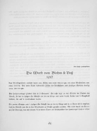 Die Werft von Blohm & Voß 1927