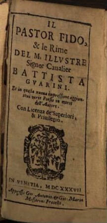 Il pastor fido e le rime