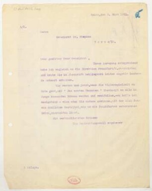 Brief an Karl Stephan : 03.03.1921