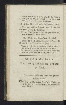 Vierter Abschnitt. Von dem Verhältnis des Menschen zu Gott.